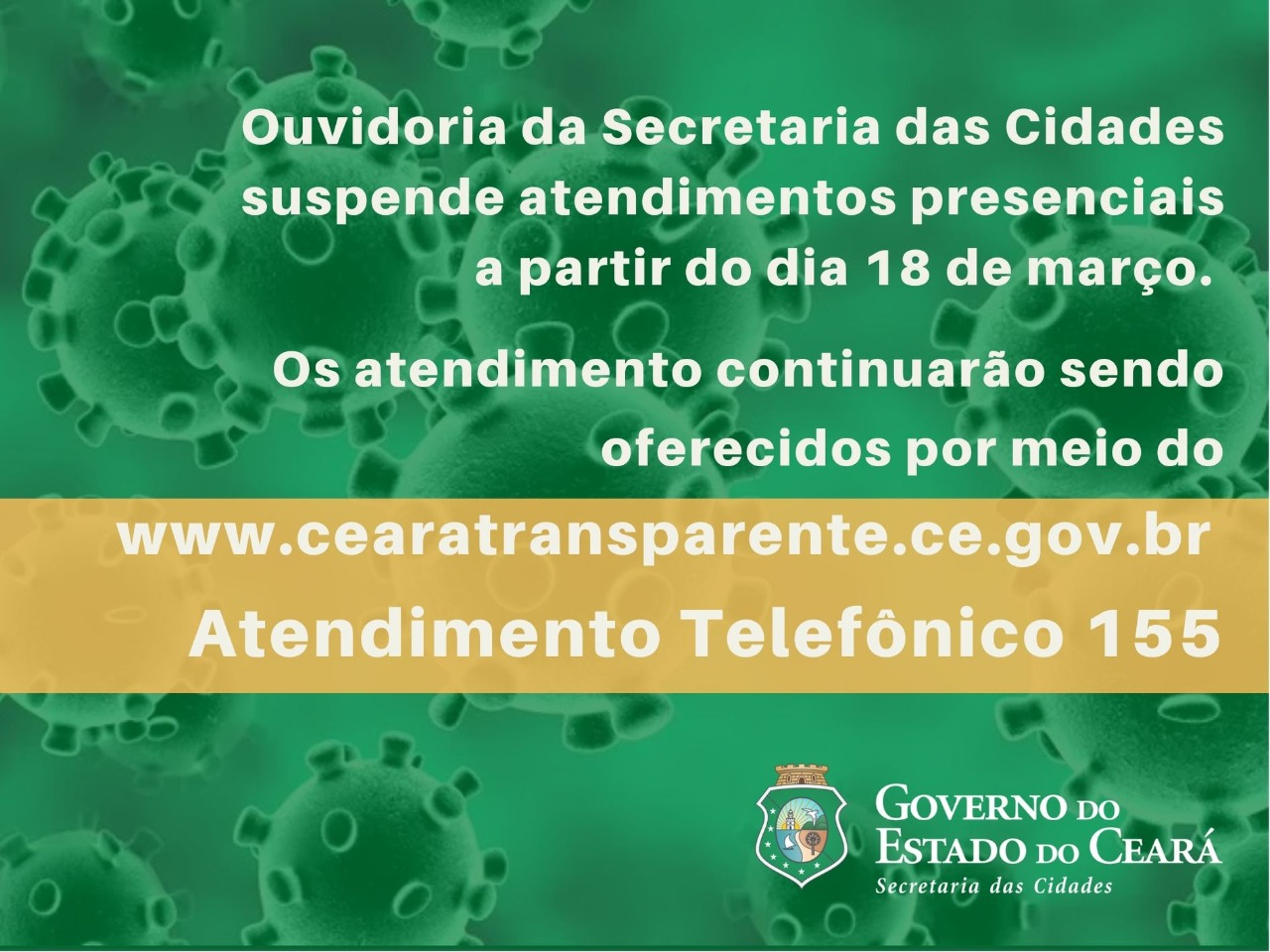 Ouvidoria SCidades suspende atendimentos presenciais