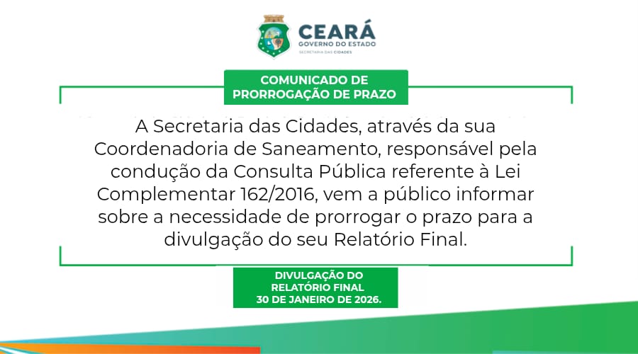 COMUNICADO DE PRORROGAÇÃO DE PRAZO